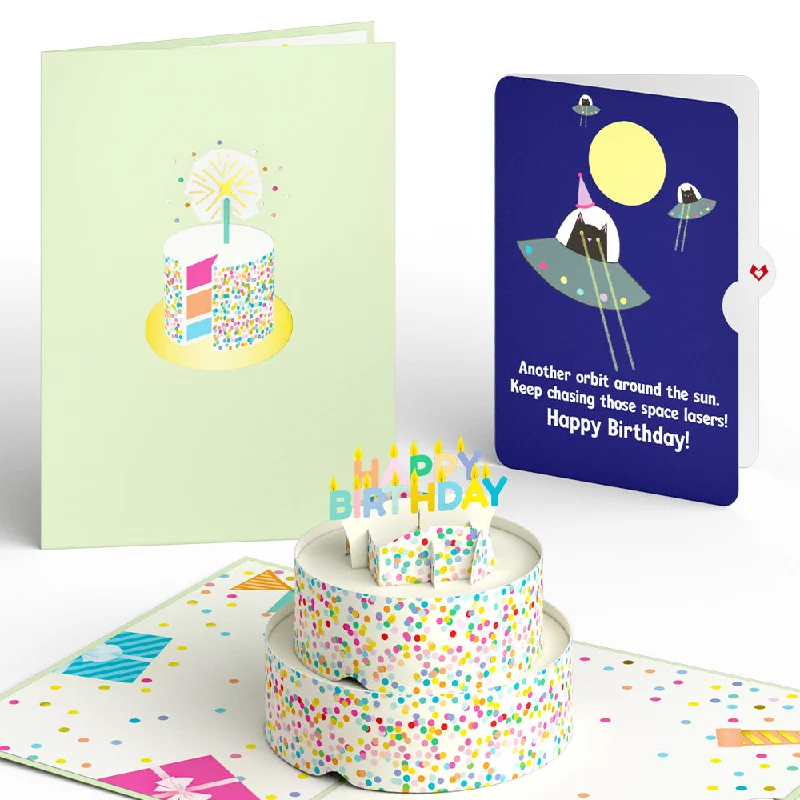 Sprinkles Birthday Cake with Space Laser Cats Pop-Up Card and Sentiment Set