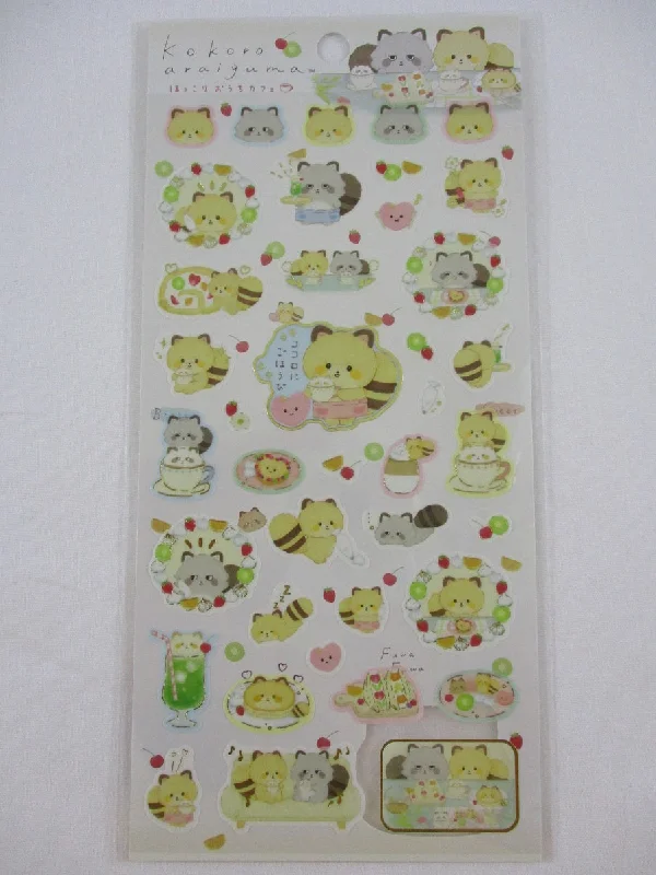 Cute Kawaii San-X Kokoro Araiguma Raccoon Sticker Sheet 2021 - A - for Planner Journal Scrapbook Craft