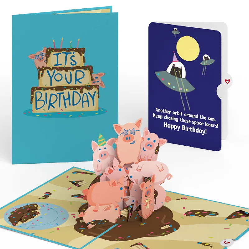 Hog Wild with Space Laser Cats Birthday Pop-Up Card and Sentiment Set