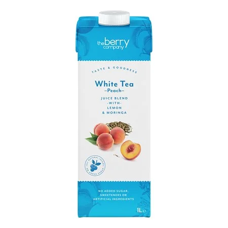 The Berry Company - White Tea & Peach With Lemon & Moringa Juice Blend 1L (12pk)