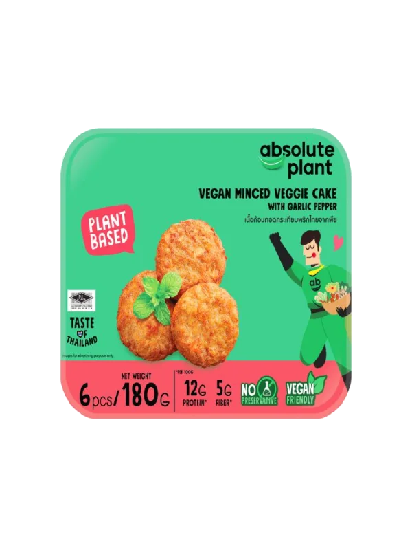 ABSOLUTE PLANT VEGGIE CAKE GARLIC PEPPER 180G