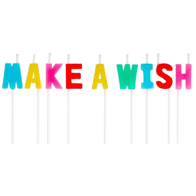 Hallmark : "Make a Wish" Assorted Color Birthday Candles, Set of 9