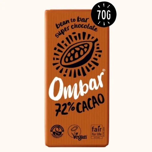 Ombar Vegan 72% Cacao Chocolate Bar 70g