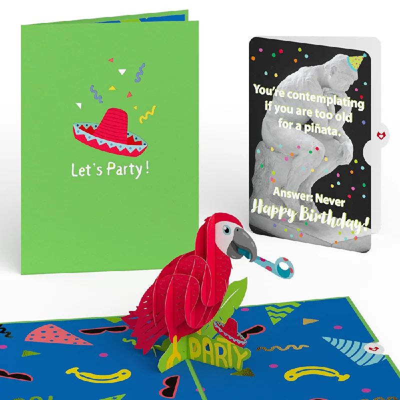 Party Parrot with The Thinker Birthday Pop-Up Card and Sentiment Set