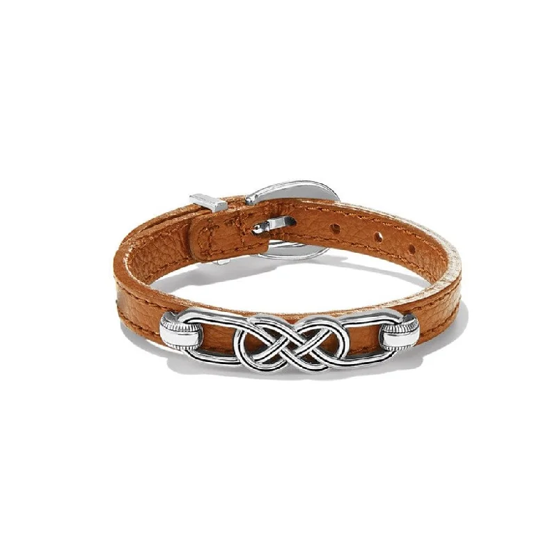 Brighton : Interlok Braid Leather Bracelet in brown