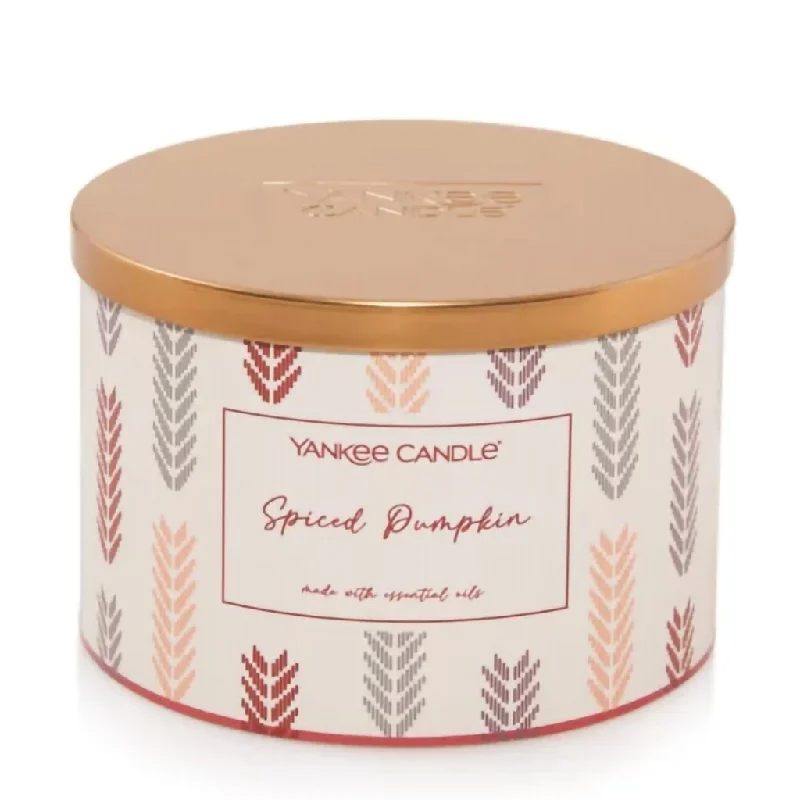 Yankee Candle : Square 3 Wick Candle in Spiced Pumpkin