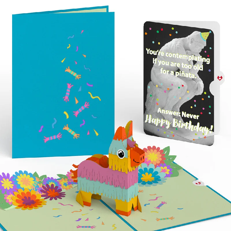 Pinata with The Thinker Birthday Pop-Up Card and Sentiment Set