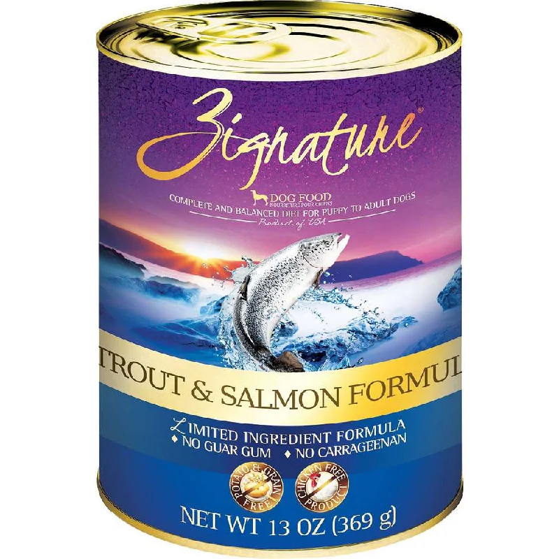 Zignature Limited Ingredient Trout & Salmon Canned Dog Food, 12/13oz Cans