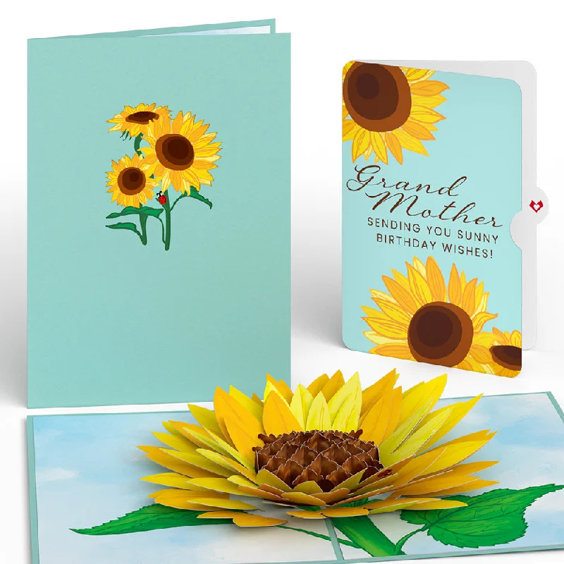 Sunflower Birthday Pop-Up Card and Sentiment Set for Grandmother