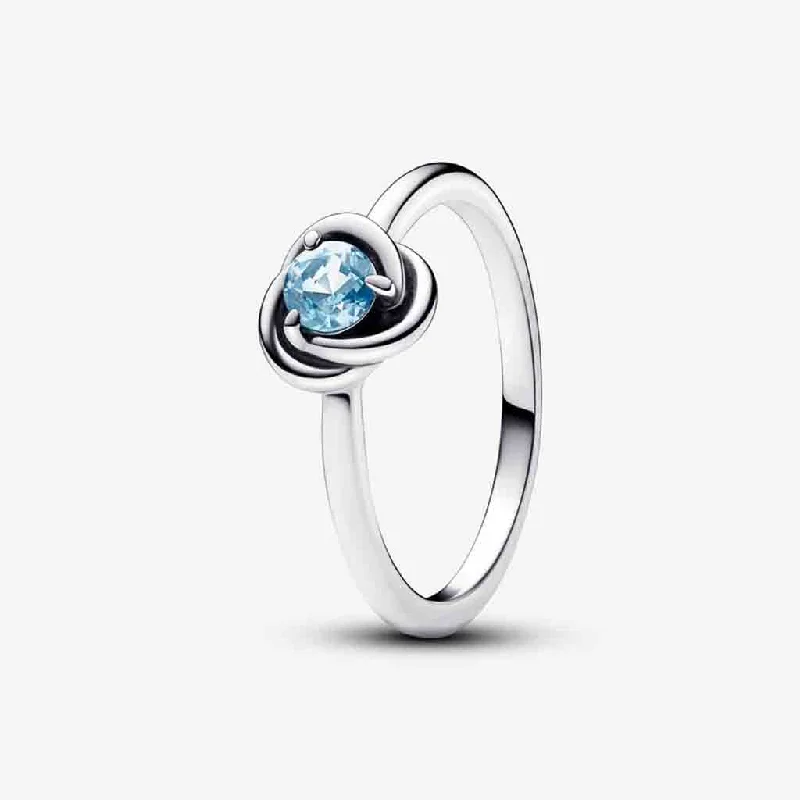 PANDORA : March Sea Aqua Blue Eternity Circle Ring