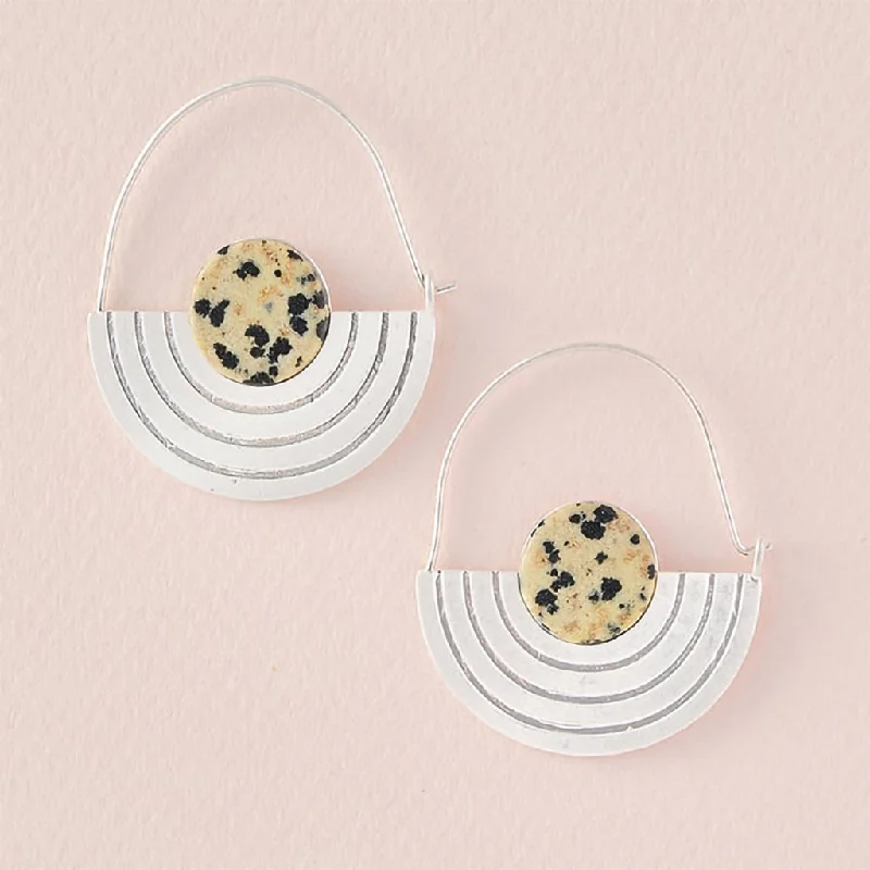 Scout Curated Wears : Stone Orbit Earring - Dalmatian Jasper/Silver