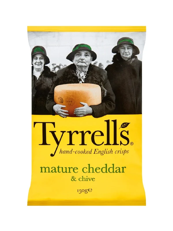 TYRRELLS CHEDDAR CHEESE POTATO CHIPS 150G