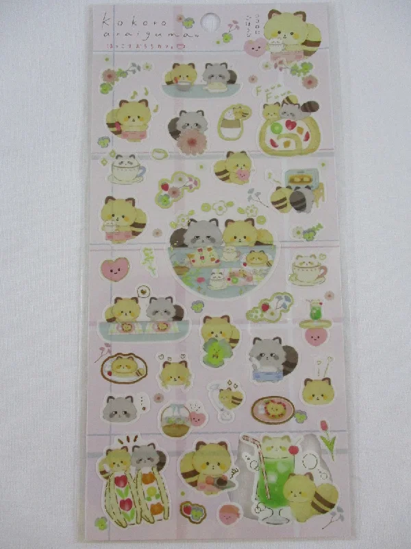 Cute Kawaii San-X Kokoro Araiguma Raccoon Sticker Sheet 2021 - B - for Planner Journal Scrapbook Craft