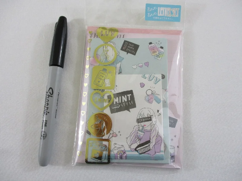 Crux Mint Style Girl MINI Letter Set Pack - Stationery Writing Note Paper Envelope