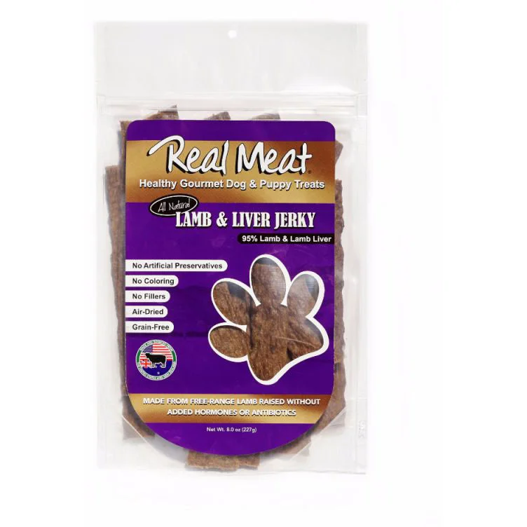 The Real Meat Company Lamb & Liver Long Jerky Stix Dog Treats, 8oz