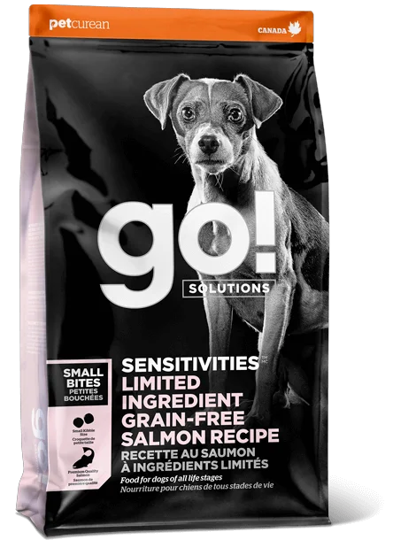 PETCUREAN GO! Sensitivities: Limited Grain-Free Small Bites Salmon Recipe for Small Breed Dogs