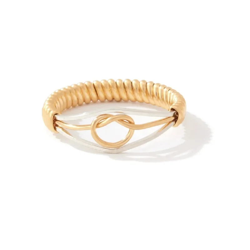 Ronaldo Jewelry : Stronger Together Ring in Silver in 14K Gold Artist Wire Wraps & Knot