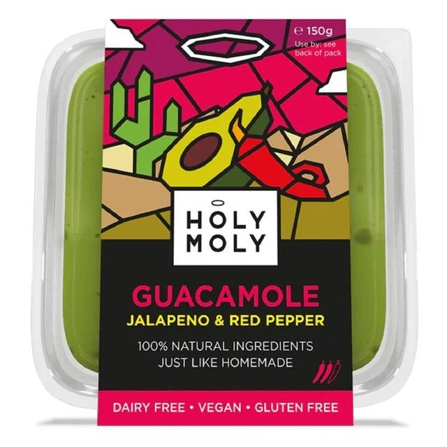 Holy Moly Jalapeno & Red Pepper Guacamole Dip 150g