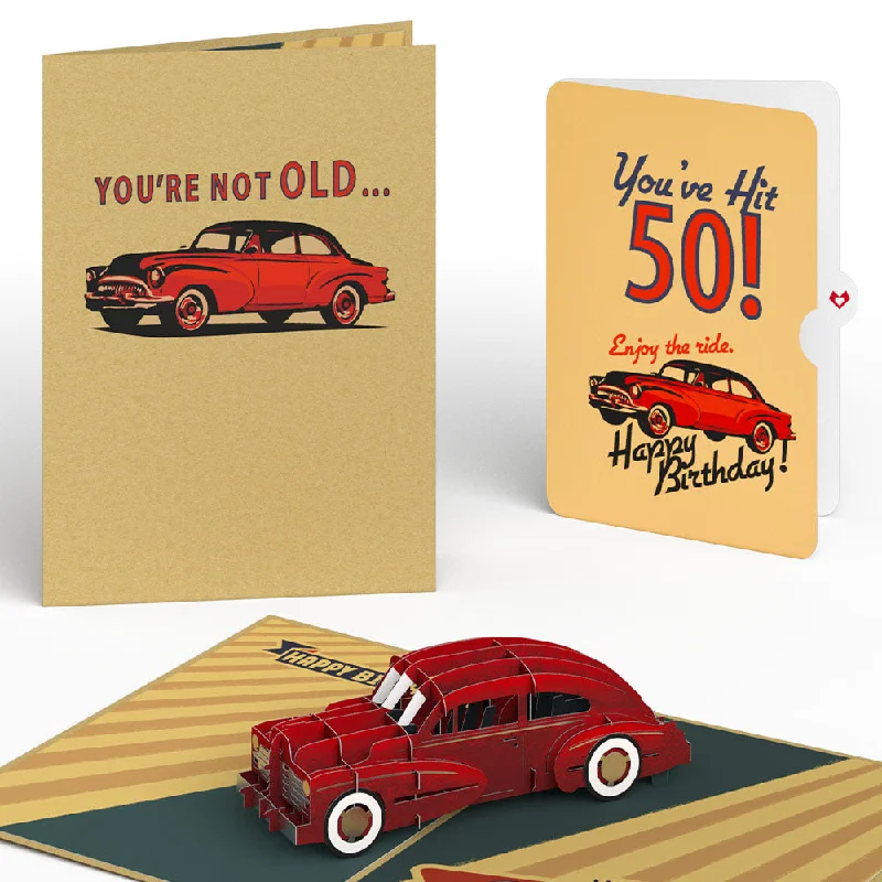 Classic Car 50th Birthday Pop-Up Card and Sentiment Set