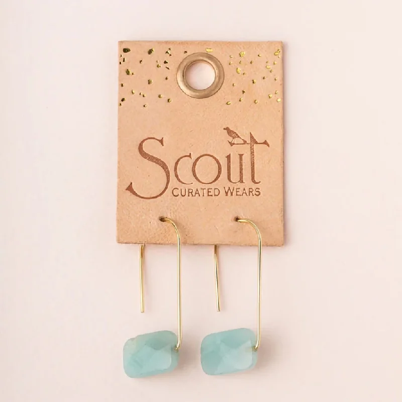 Scout Curated Wears : Floating Stone Earring - Labradorite/Gold