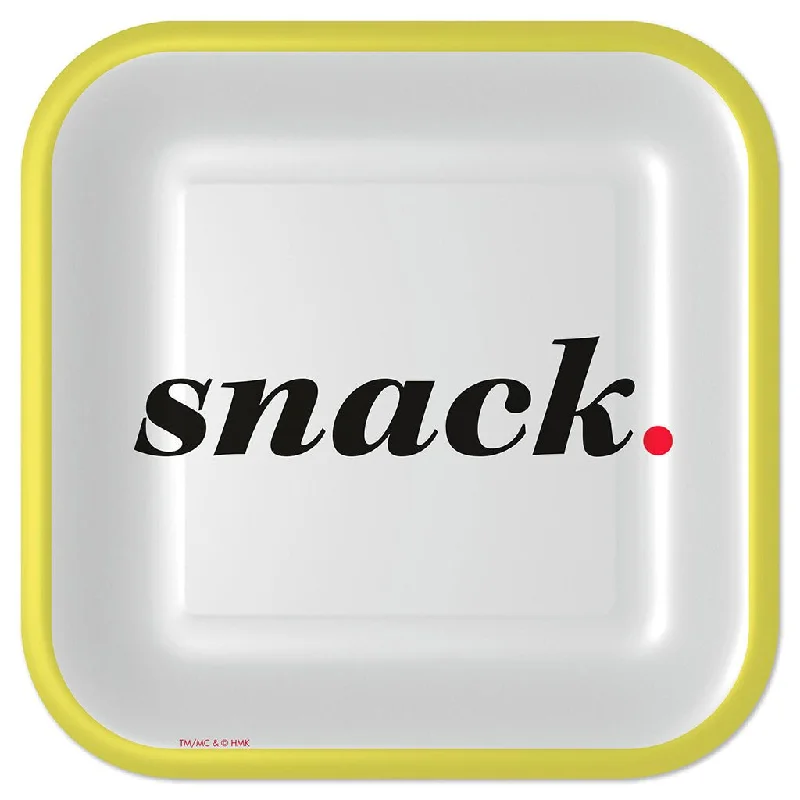 Hallmark : "Snack" Black and White Square Dessert Plates, Set of 8