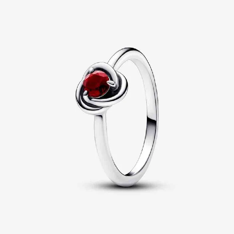 PANDORA : January Red Eternity Circle Ring