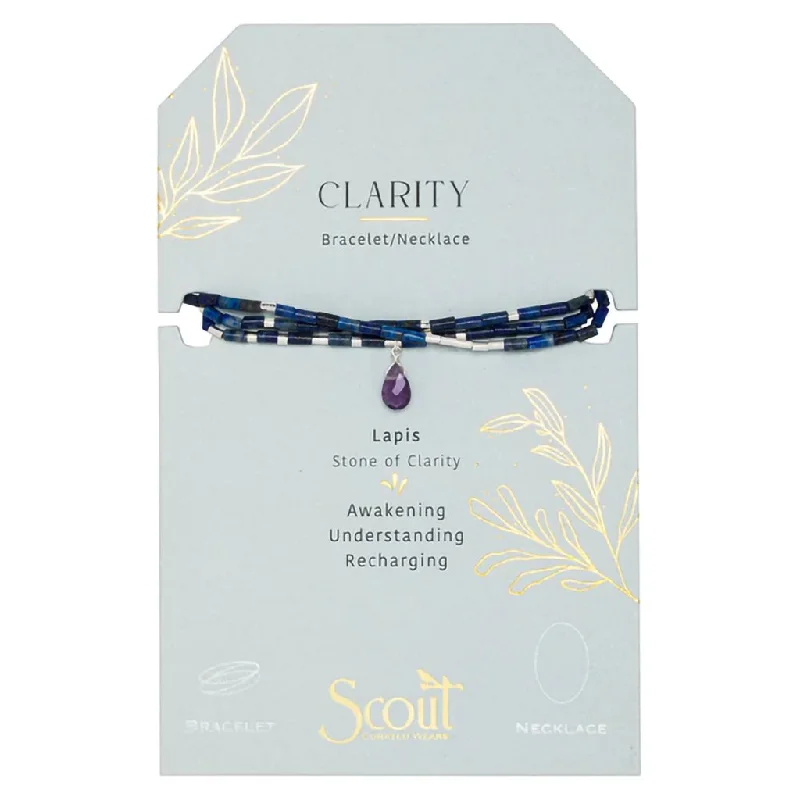 Scout Curated Wears : Teardrop Stone Wrap Lapis/Amethyst/Silver - Stone of Clarity