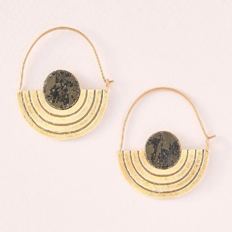 Scout Curated Wears : Stone Orbit Earring - Pyrite/Gold