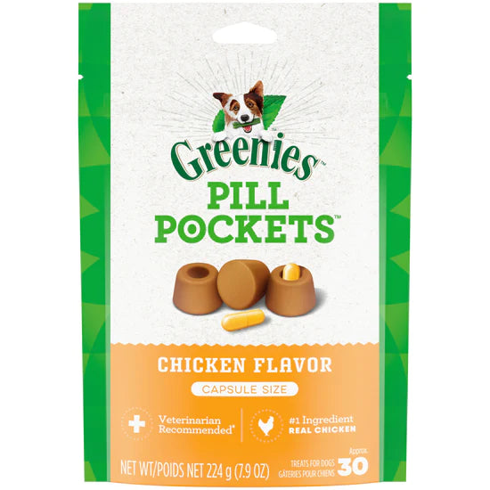 Greenies Pill Pockets All-Natural Chicken Flavor Capsule Size for Dogs - 7.9 oz.