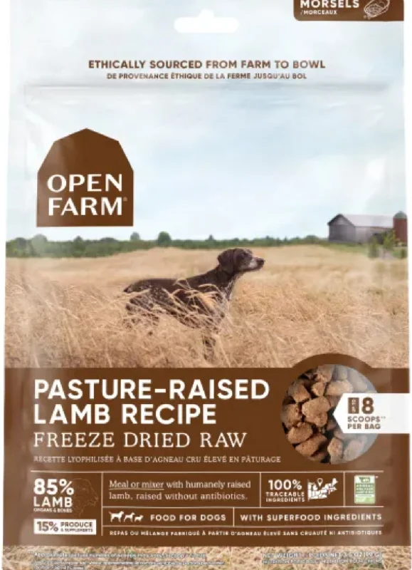 Open Farm for Dogs - Pasture Raised Lamb Recipe Freeze Dried Raw Food