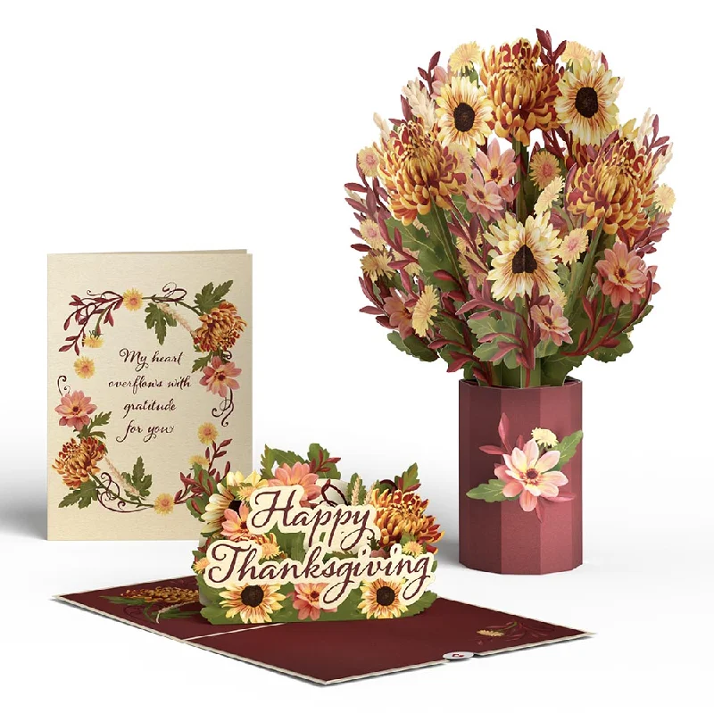 Thanksgiving Gratitude Pop-Up Card & Bouquet Bundle