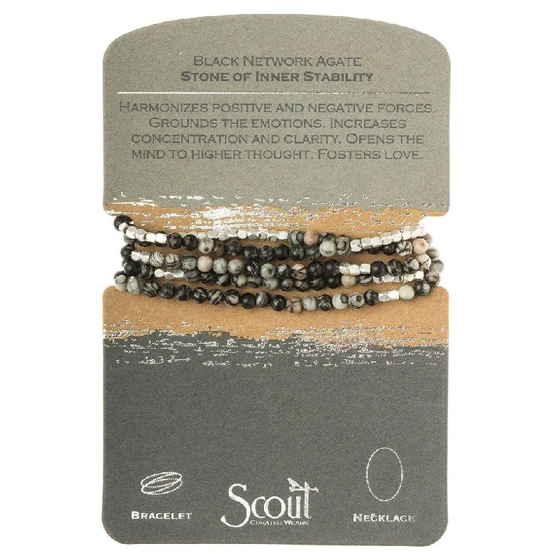 Scout Curated Wears : Black Network Agate Stone Wrap - Stone of Inner Stability