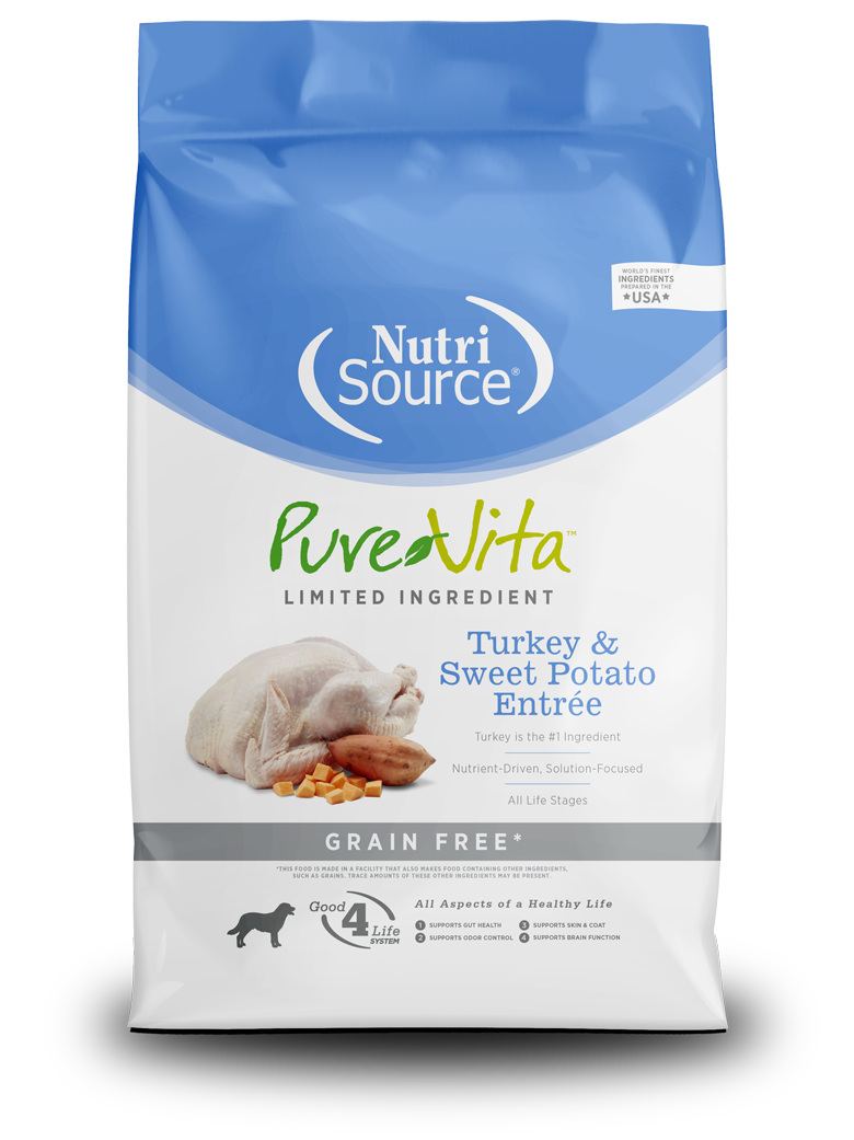 NutriSource PureVita: Limited Ingredient Grain-free | Turkey and Sweet Potato Entrée Dry Dog Food