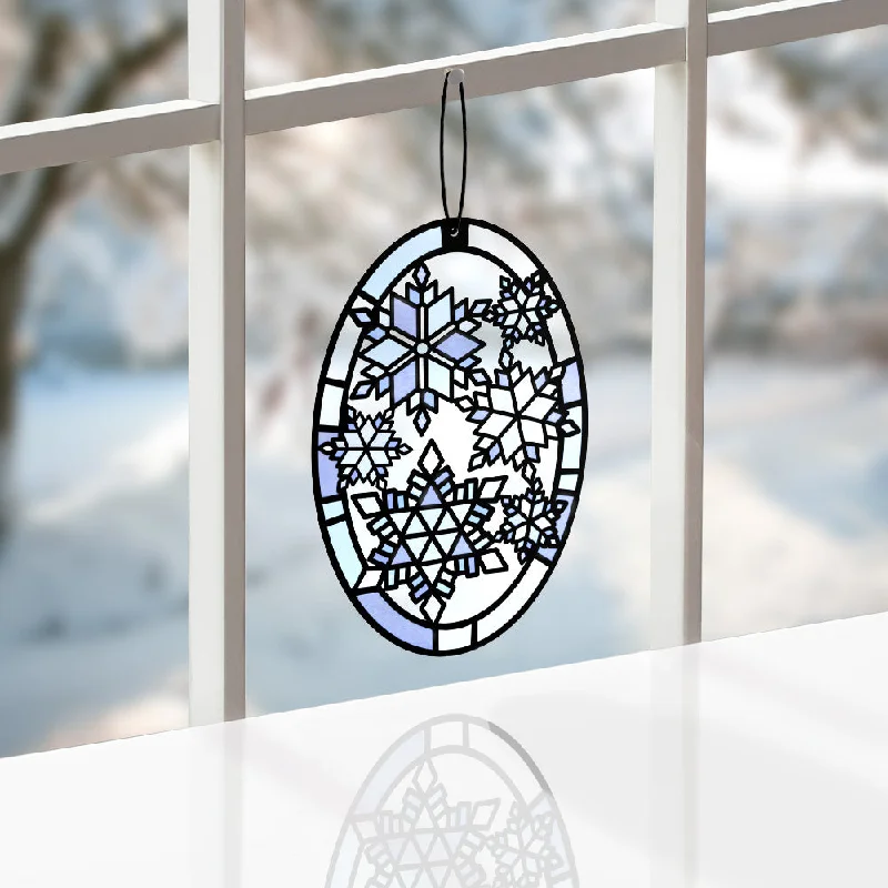 Let It Snow Snowflakes Suncatcher Card