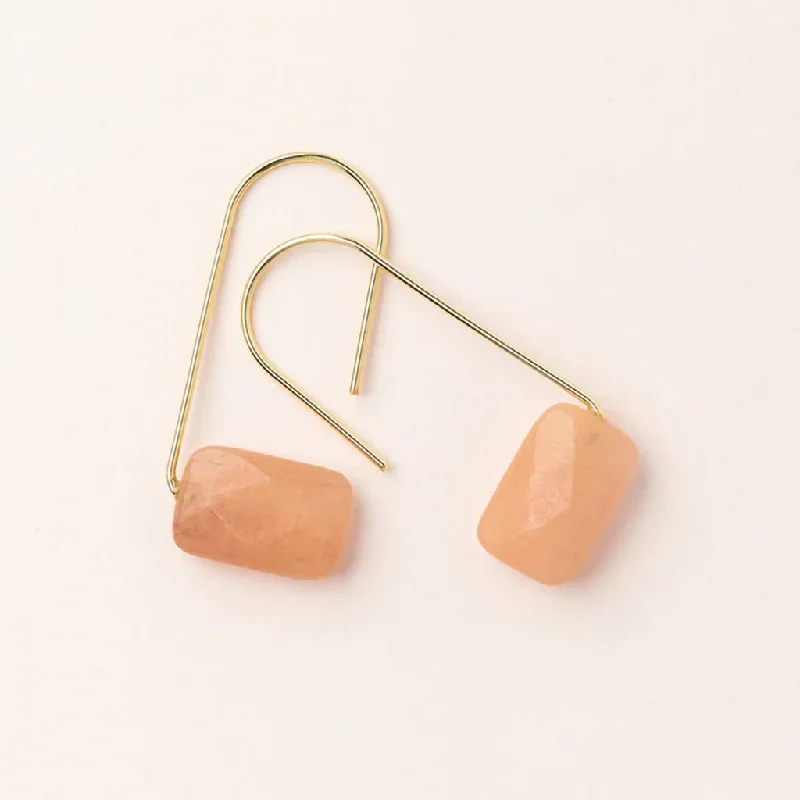 Scout Curated Wears : Floating Stone Earring - Sunstone/Gold