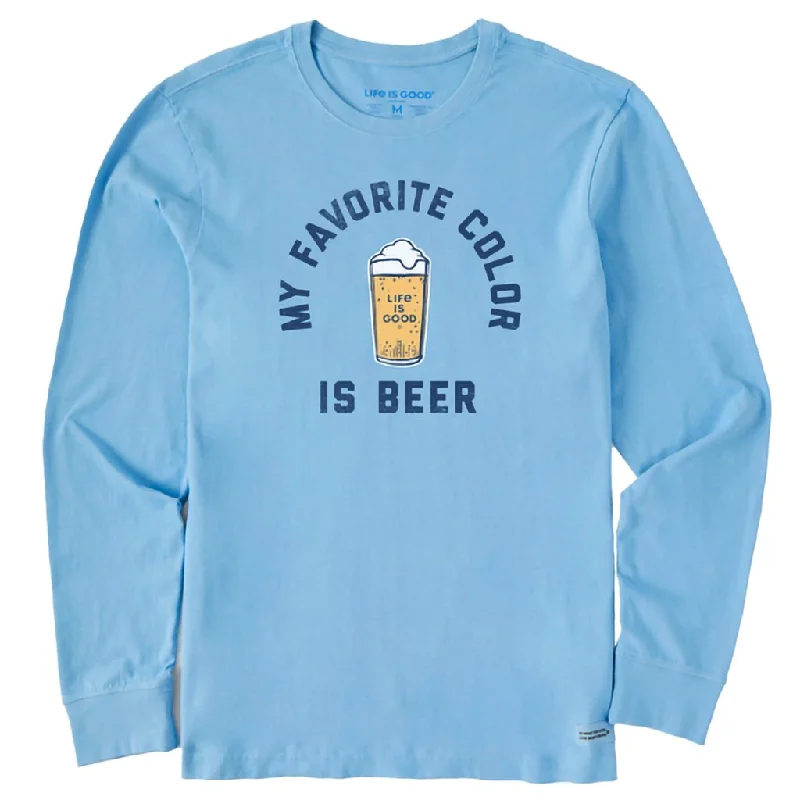 Life Is Good : Men's My Favorite Color is Beer Long Sleeve Crusher Tee