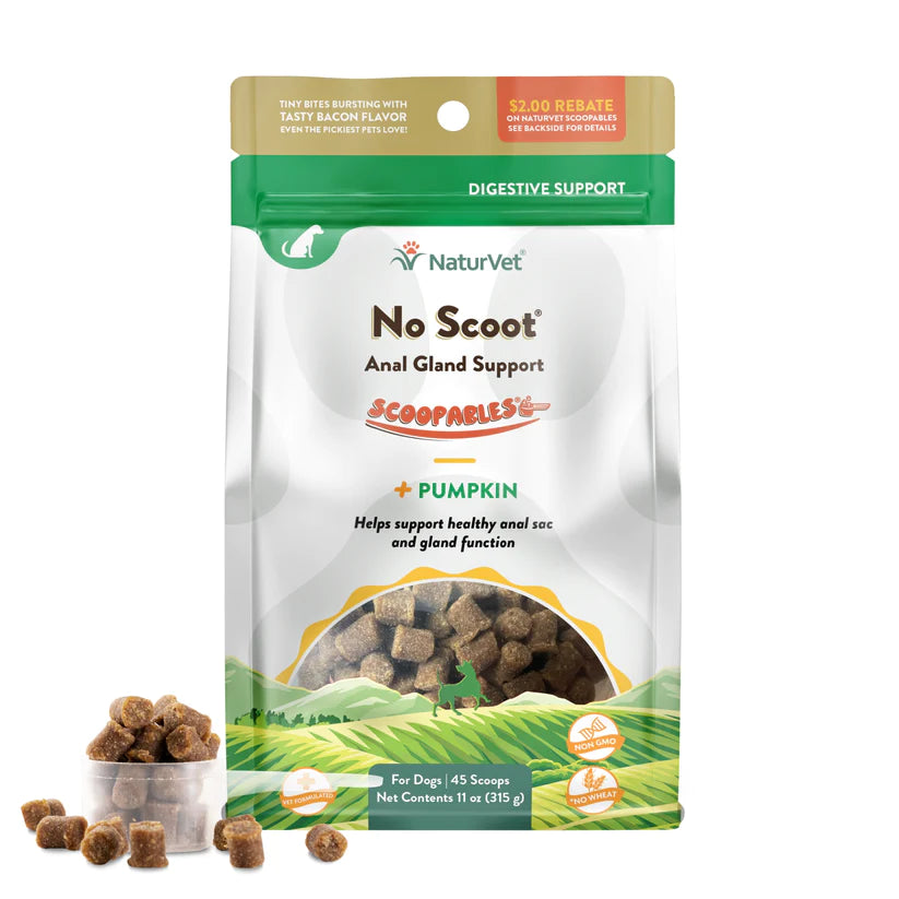 NaturVet Scoopables No Scoot Anal Gland Support + Pumpkin Supplement for Dogs (45 scoops)