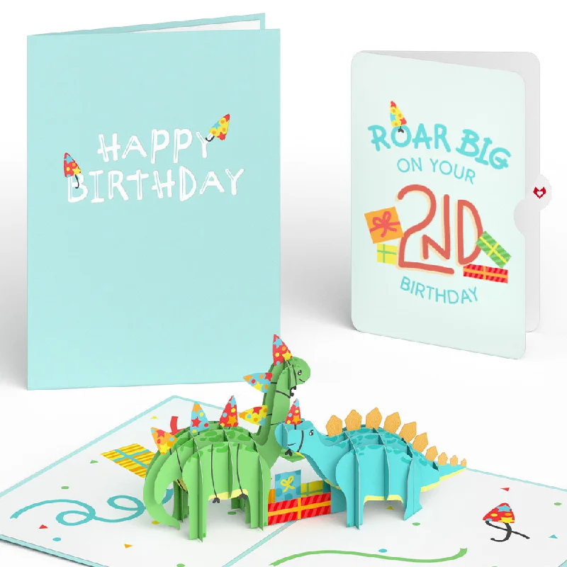 Dinosaurs 2nd Birthday Pop-Up Card and Sentiment Set