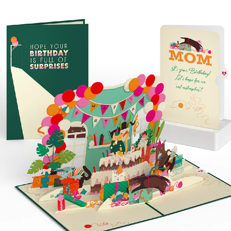 Party Cats Birthday Pop-Up Card and Sentiment Set for Mom