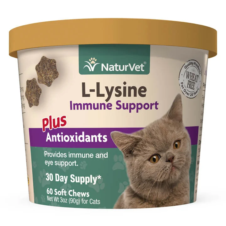 NaturVet L-Lysine Immune Support Soft Chews for Cats (60ct)