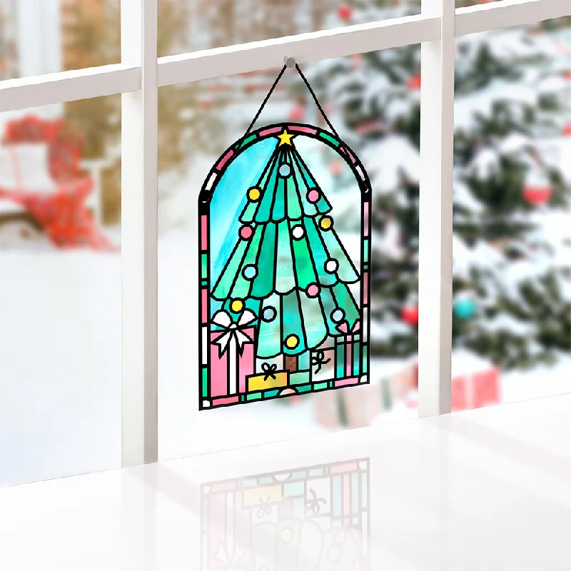 Merry Christmas Tree Suncatcher Card