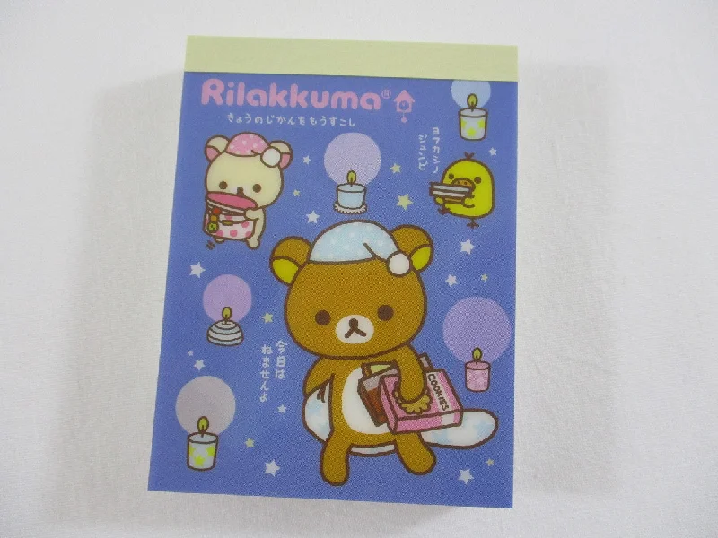 Cute Kawaii San-X Rilakkuma Good Night Mini Notepad / Memo Pad - A - Vintage