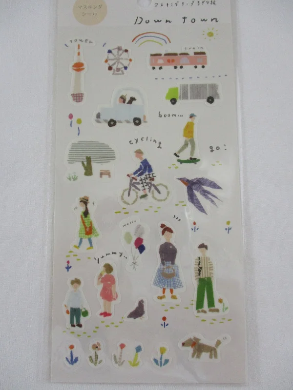 Cute Kawaii Kamiiso Down Town Theme Sticker Sheet - for Journal Planner Craft