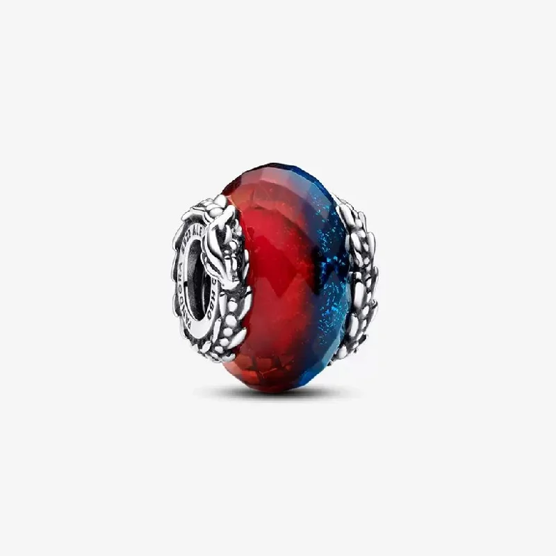 PANDORA : Game of Thrones Ice & Fire Dragons Dual Murano Glass Charm in Sterling Silver