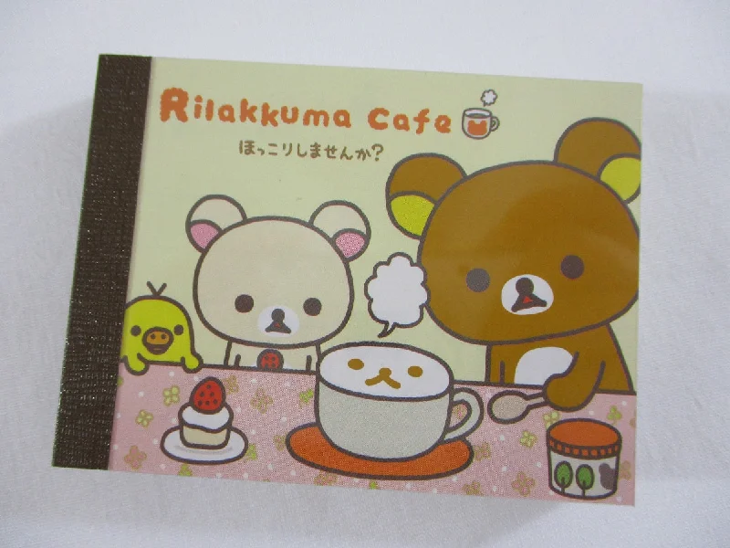 Cute Kawaii San-X Rilakkuma Cafe Mini Notepad / Memo Pad - B - Vintage