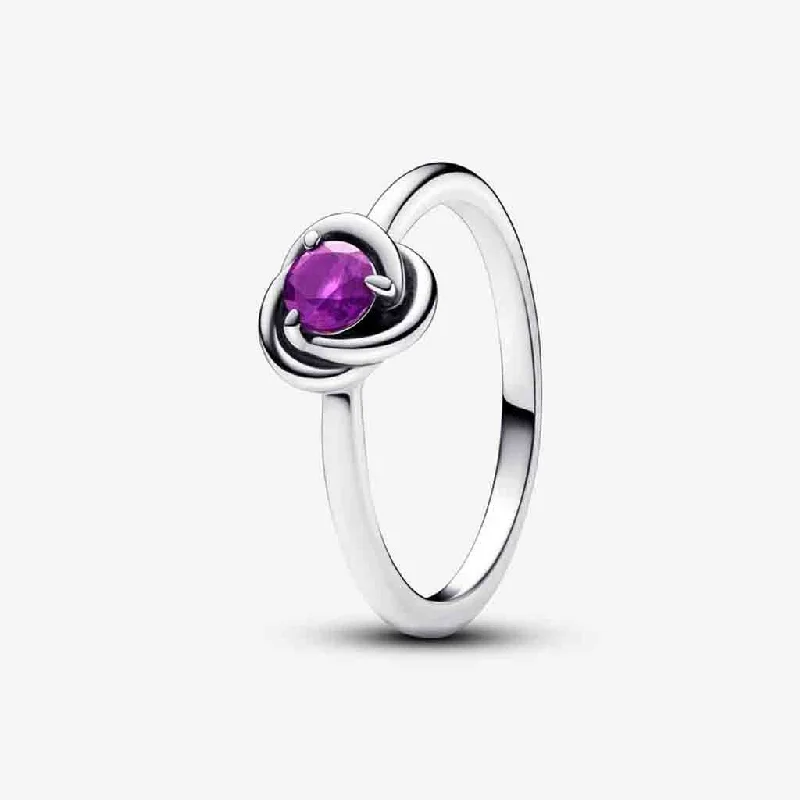 PANDORA : February Purple Eternity Circle Ring