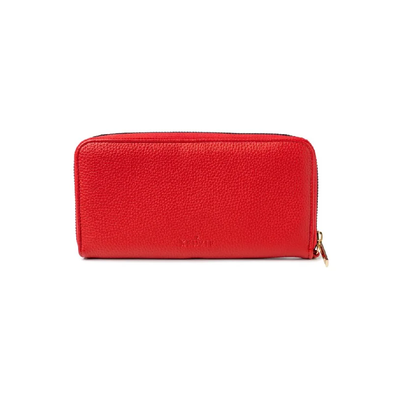 Kedzie : Eclipse Convertible Zip-Around Clutch in Red