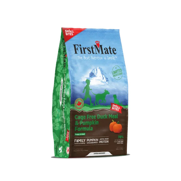 FirstMate Cage Free Duck Meal and Pumpkin Formula Small Bites Dog Food