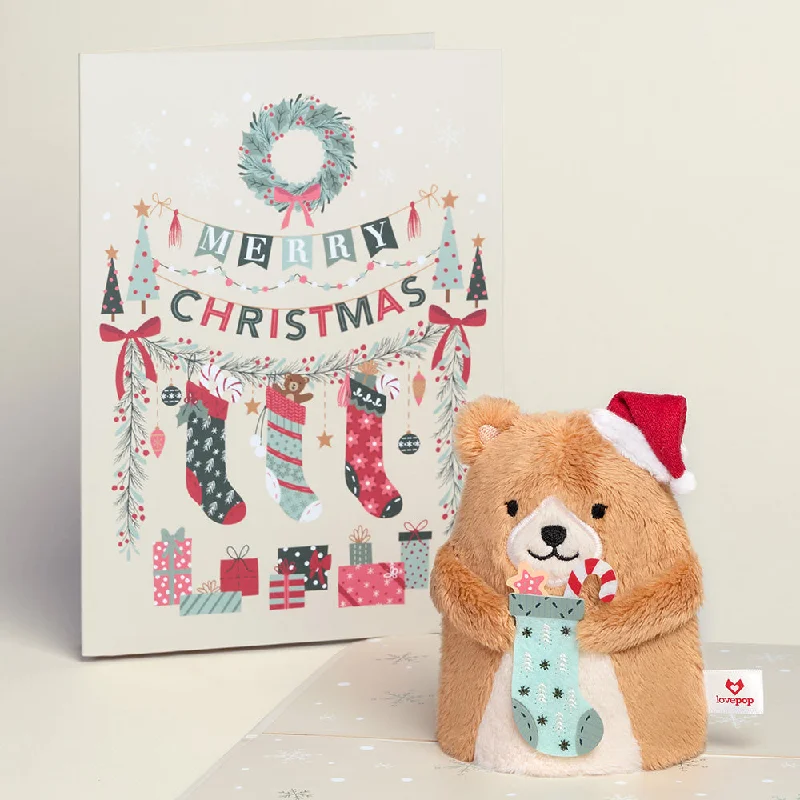 'Merry Christmas' Holiday Bear Plushpop Card