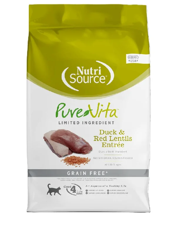 NutriSource PureVita: Limited Ingredient Grain-Free | Duck & Red Lentils Entrée Dry Cat Food